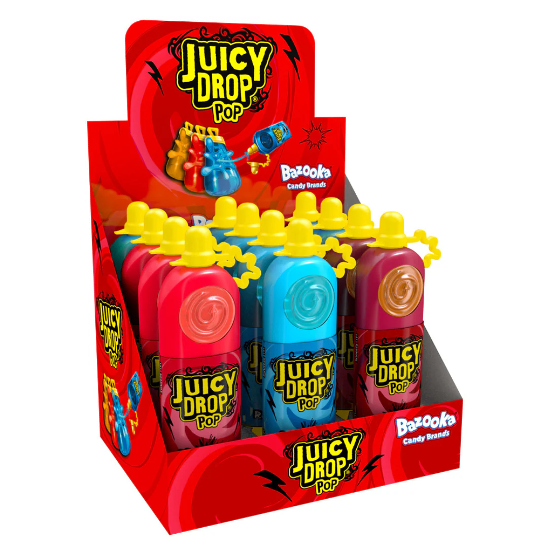 Juicy Drop Pop Lollipop with Sour Gel 26g - SINGLE UNIT, FLAVOURS VARY